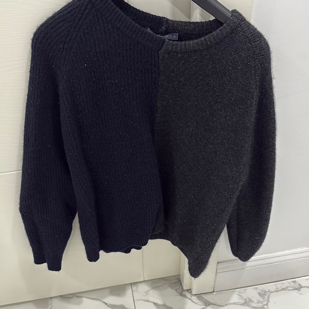 Two-Tone Black and Gray Sweater